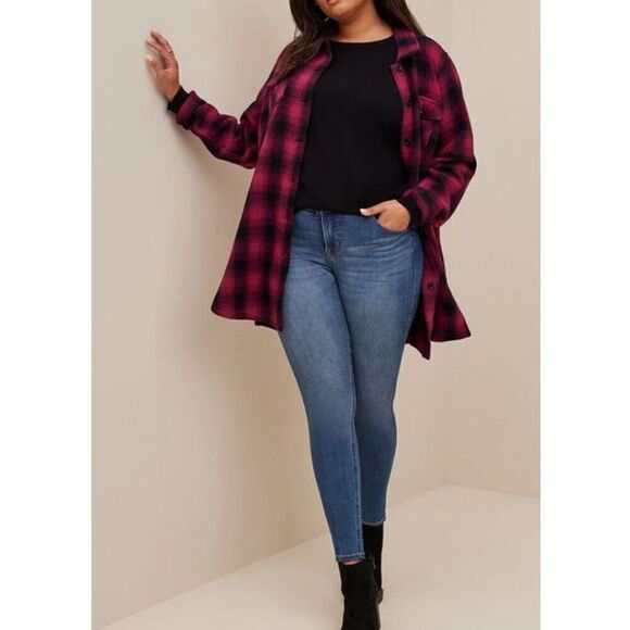 Torrid Cotton Midi Shacket size 1 fit XL or 1X - Picture 3 of 13